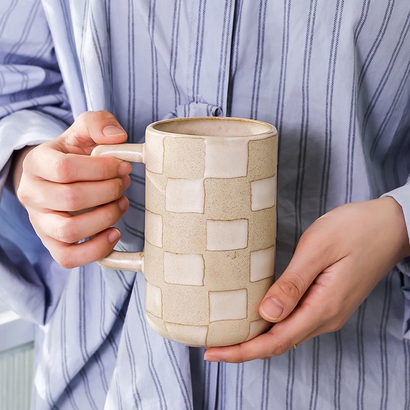 Cốc Uống Nước Bằng Sứ Cao Cấp Kèm Muỗng Phong Cách Bắc Âu