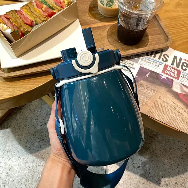 Bình Nước Giữ Nhiệt Cao 1000ML Kèm Ống Hút Dễ Thương Xinh Xắn Dành Cho Nữ