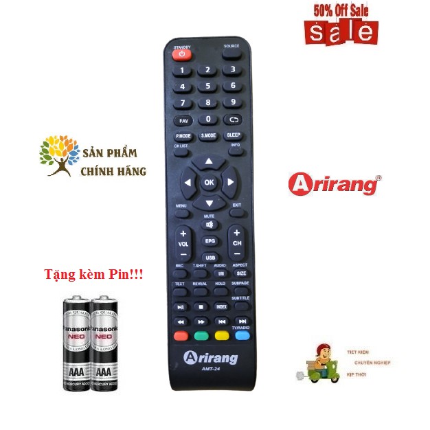 Remote Điều khiển tivi Arirang LED/LCD/Smart TV- Hàng chính hãng theo TV 100% Tặng kèm Pin