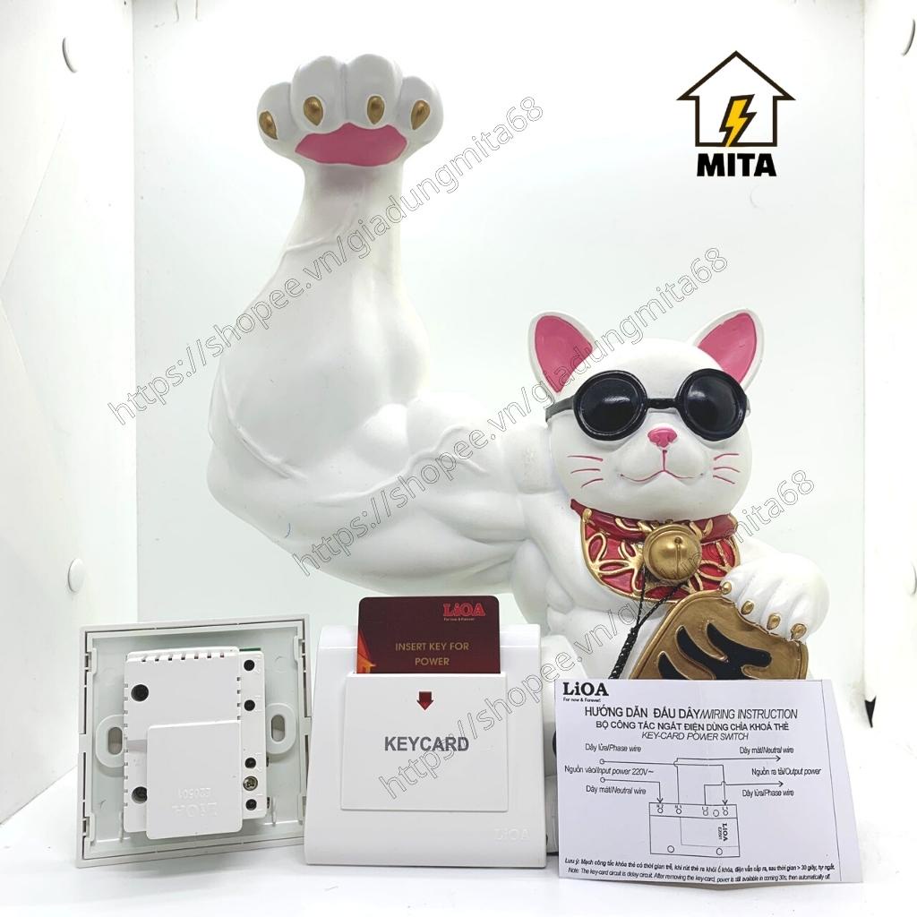 Bộ công tắc ngắt điện LiOA loại dùng chìa khóa thẻ 30A 250V - MITA