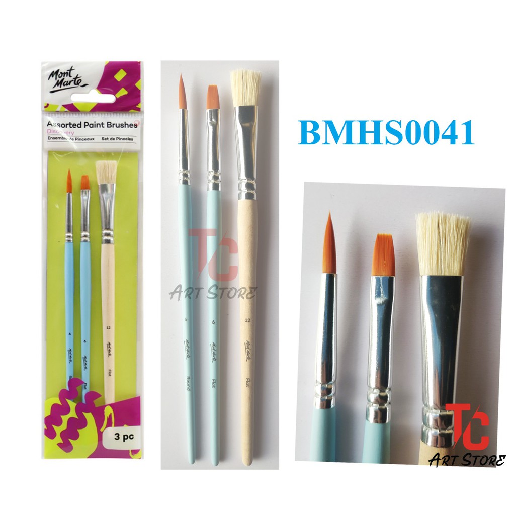 Bộ 3 Cọ Vẽ ACRYLIC, NƯỚC, GOUACHE Mont Marte - BMHS0041