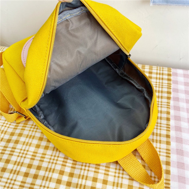 Ba Lô Canvas Mini Họa Tiết Hoạt Hình Dễ Thương Cho Bé 1-5 Tuổi