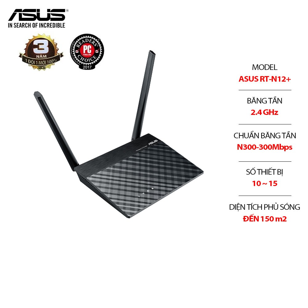 Bộ Phát Wifi ASUS RT-N12+ N300 | WebRaoVat - webraovat.net.vn