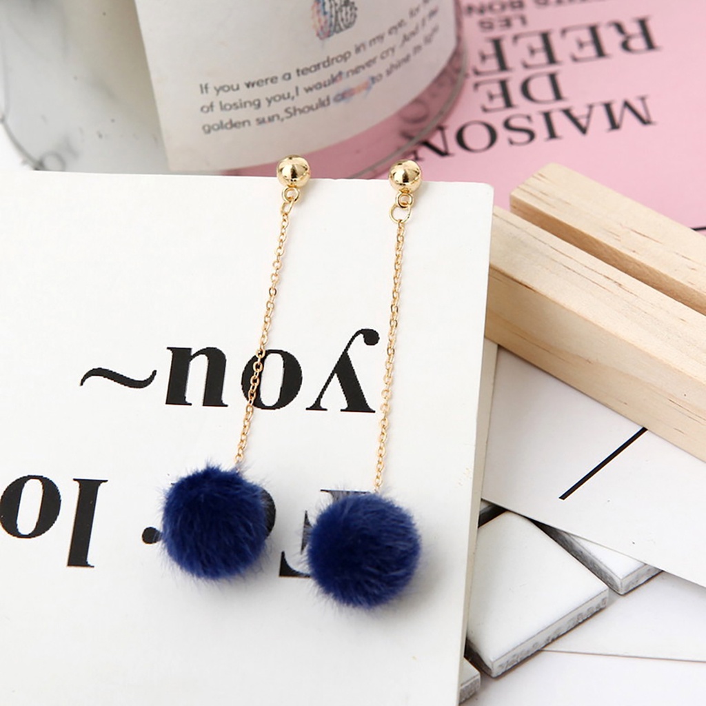 Đôi bông tai dáng rơi họa tiết bông tròn xinh xắn cho nữ