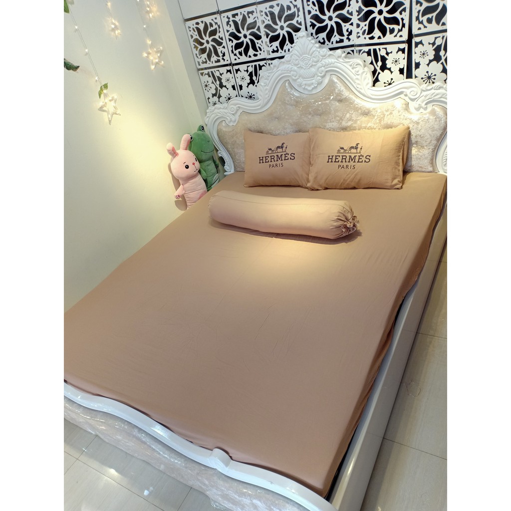 Bộ ga giường 💖m6/m8/2m💖 ga gối cotton đũi, ga trải giường + 2 vỏ gối nằm An Như Bedding | BigBuy360 - bigbuy360.vn