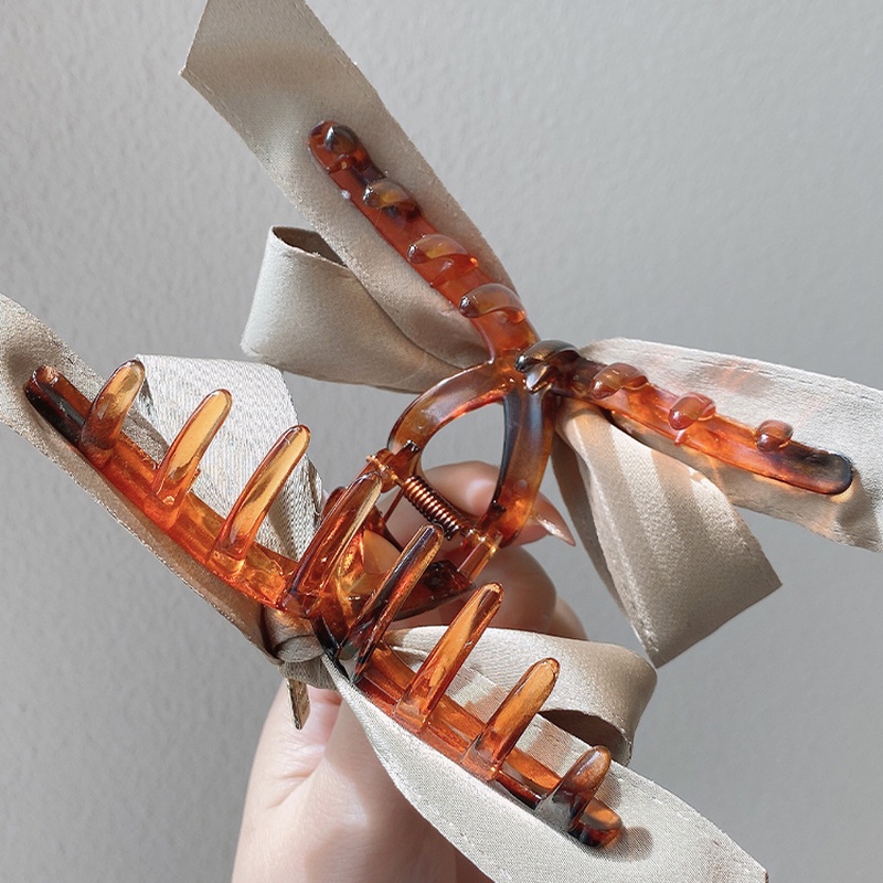 Kẹp Tóc Nơ Lớn Bằng Vải Acrylic Thời Trang Hàn Quốc