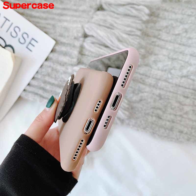 Ốp điện thoại mềm có vòng đỡ bánh quy hoạt hình dễ thương cho Xiaomi Mi A2 Lite Redmi 5 Plus 6 Pro 7 Y3 6A 6 4X 4A