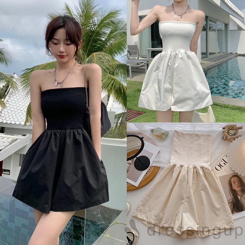 Bộ Áo Liền Quần Ngắn Hai Dây Thời Trang Mùa Hè Cho Nữ