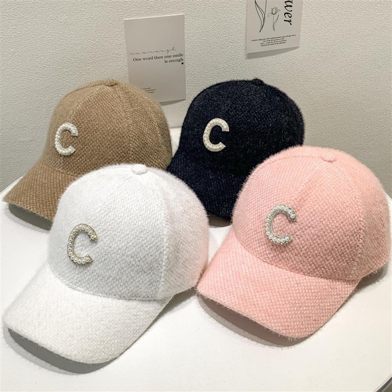 Mũ Lưỡi Trai Đính Đá Chữ C Phong Cách Hàn Quốc