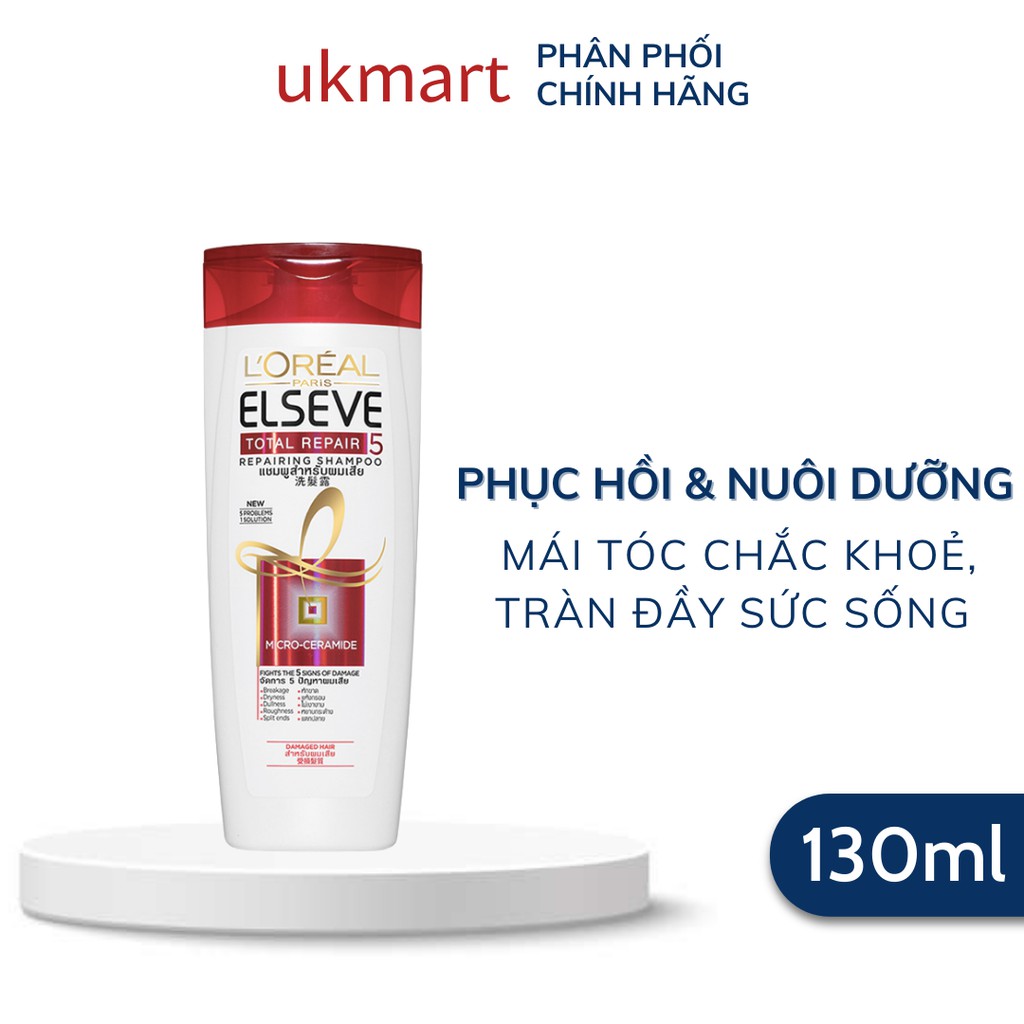 Dầu Gội L'Oréal Hỗ Trợ Phục Hồi Tóc Hư Tổn, Giúp Tóc Suôn Mượt L'Oreal Elseve 130ml