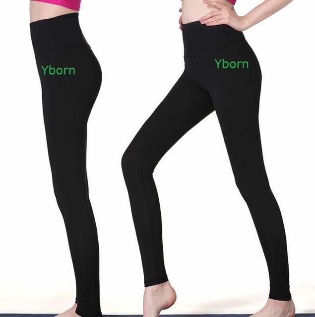 Quần thể thao Legging đen trơn tập Yoga Gym Yborn