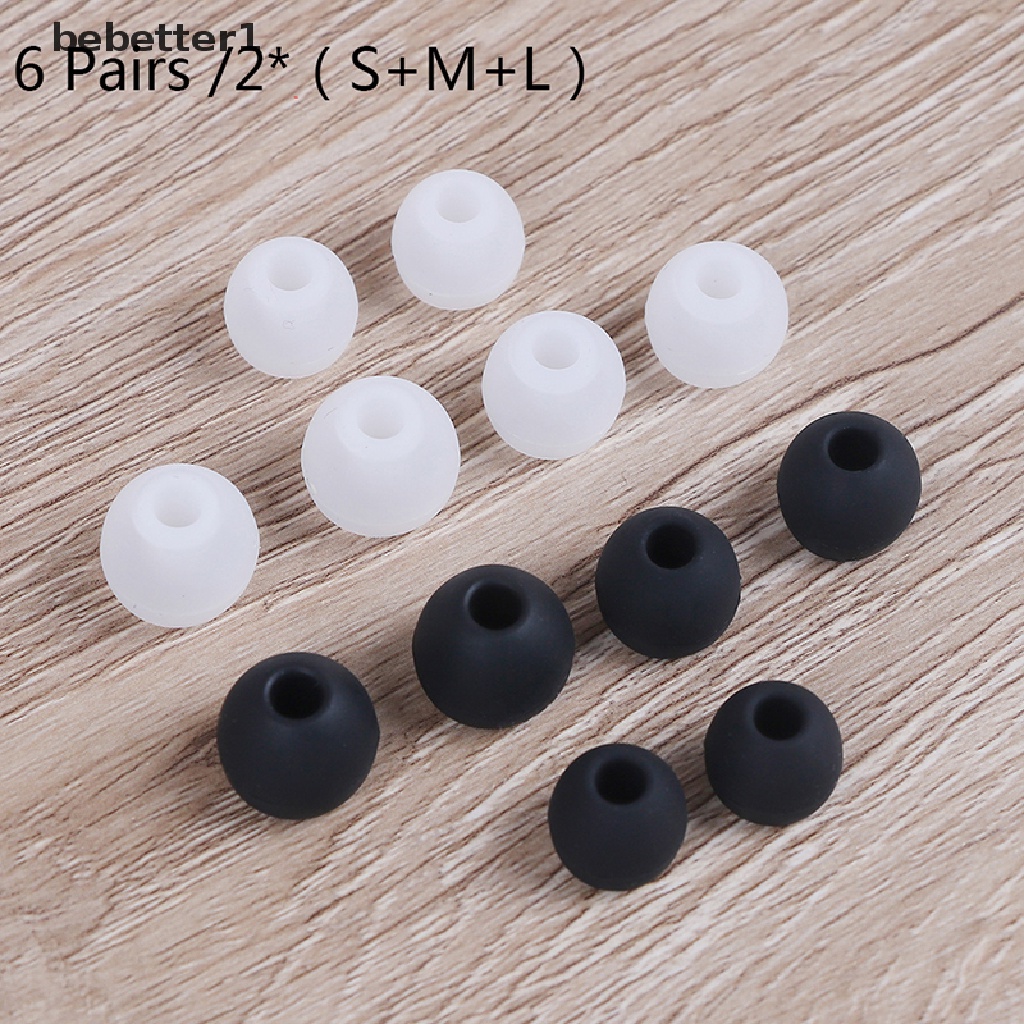 1 6 Cặp Nút Cao Su silicone Bọc Đầu Tai Nghe Thông Dụng Bebetter / 2 *