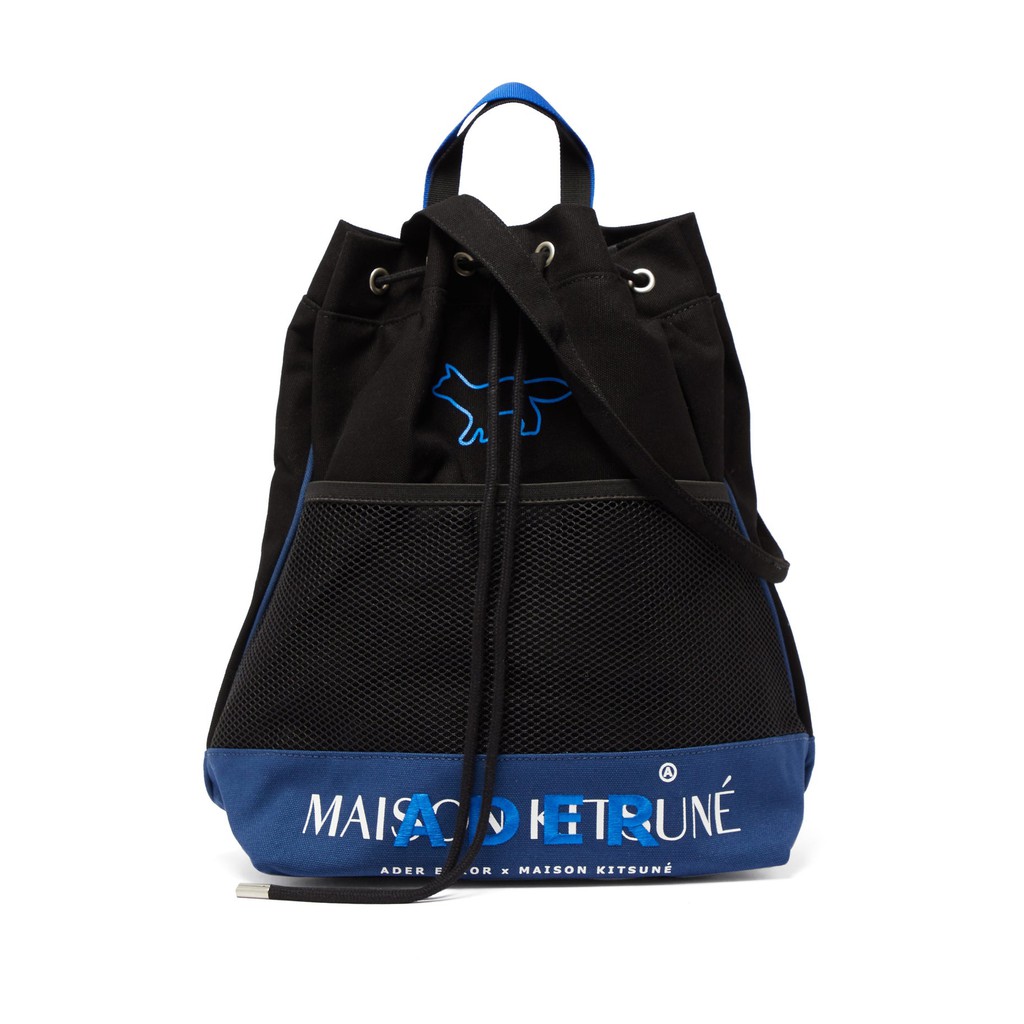 Túi xách ADER Error x Maison Kitsune logo embroidered canvas tote bag ss20