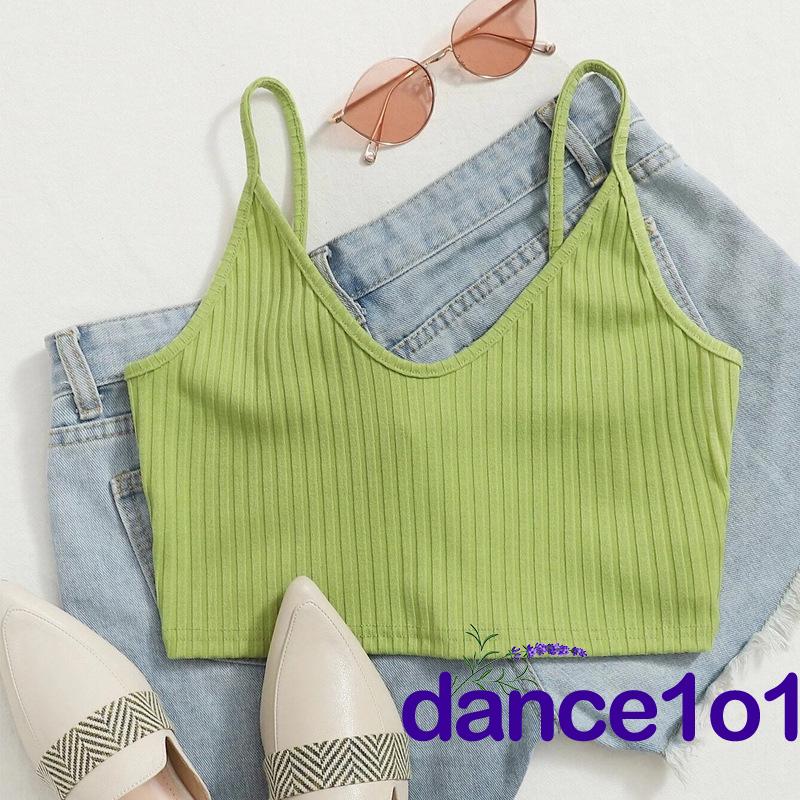 Áo hai dây nữ hở lưng cổ chữ V màu trơn thời trang mùa hè