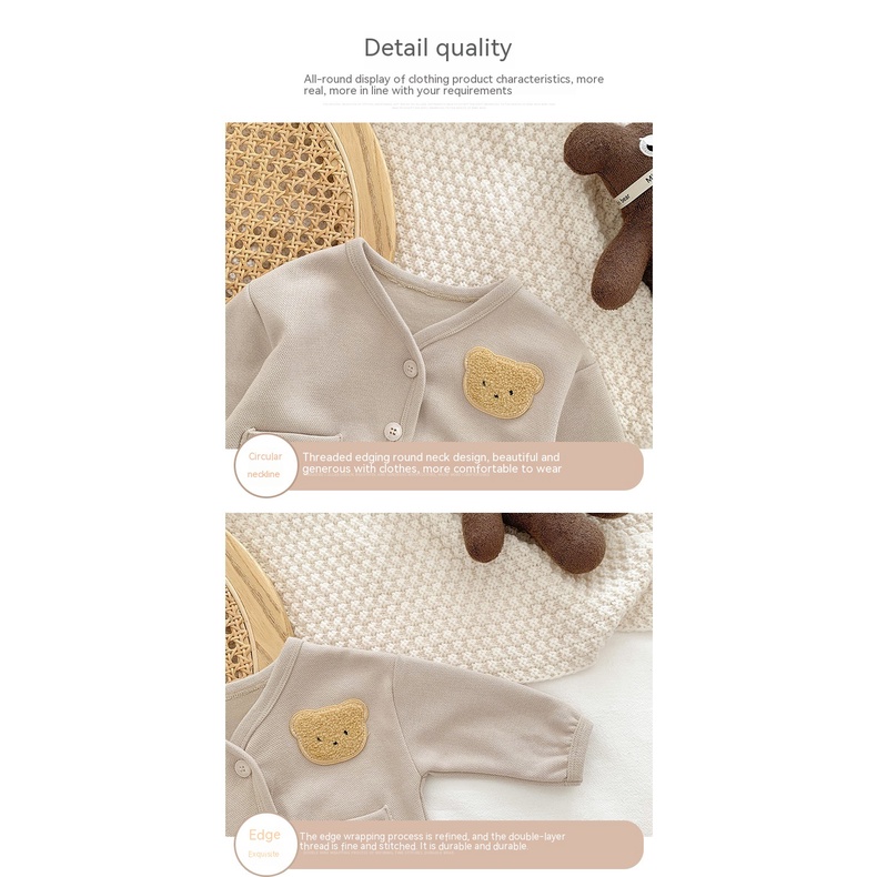 Áo Khoác cardigan Dệt Kim In Hình Đầu Gấu Dễ Thương Thời Trang Xuân Thu Cho Nam Và Nữ