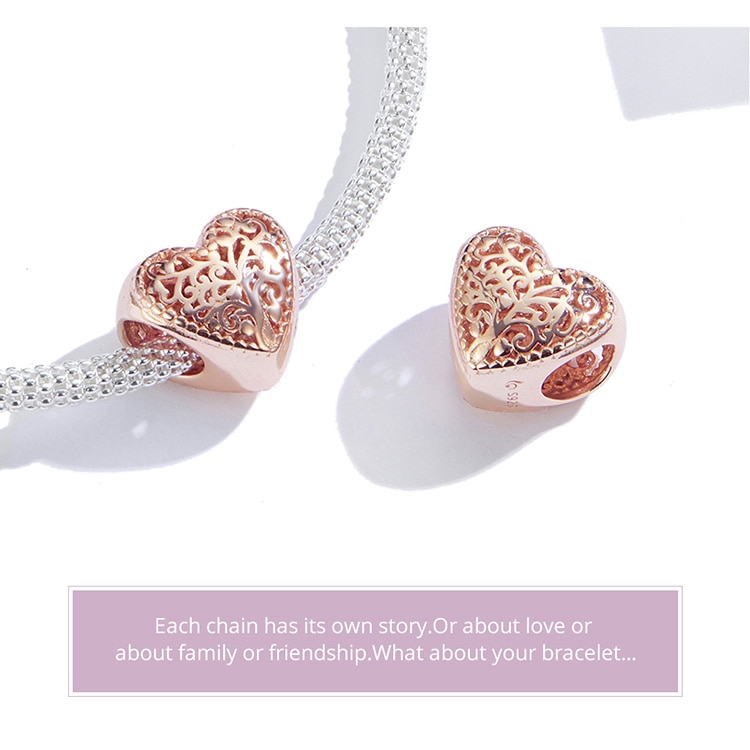 Bamoer Mặt Trang Sức Hình Cây Mạ Vàng Hồng Bạc 925 Thời Trang BSC215