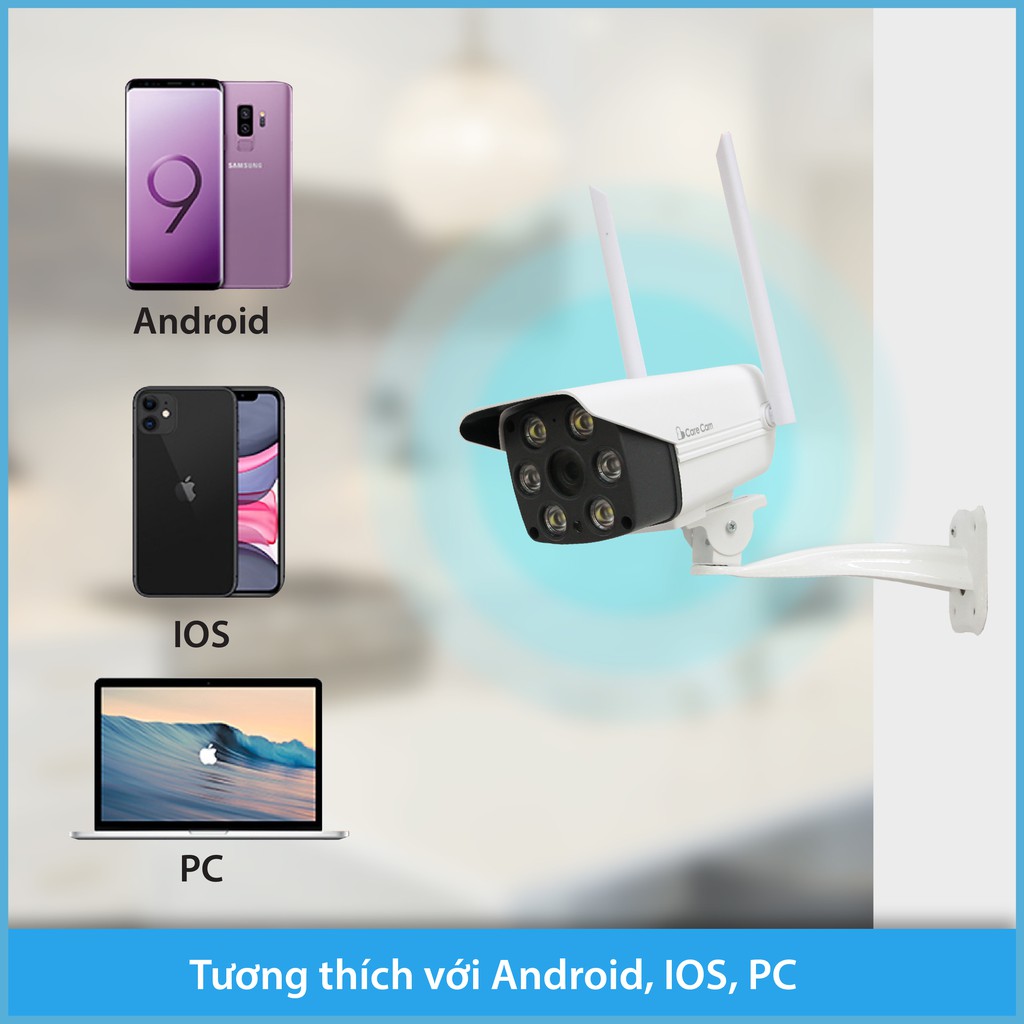 Camera wifi ngoài trời Carecam CV925M 2.0MP Full HD 1080P, xem 4 khung hình và xem đêm có màu.