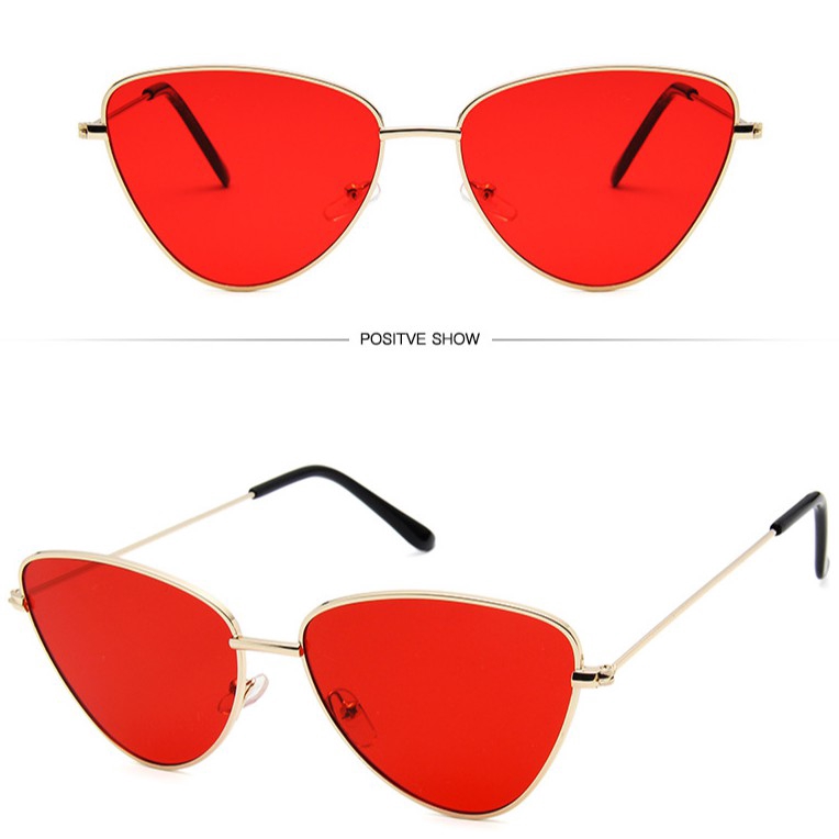 Kính mát mắt mèo gọng kim loại phong cách Hàn Quốc