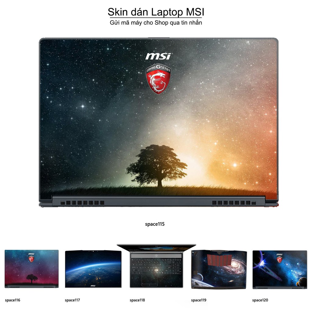 Skin dán Laptop MSI in hình không gian nhiều mẫu 20 (inbox mã máy cho Shop)