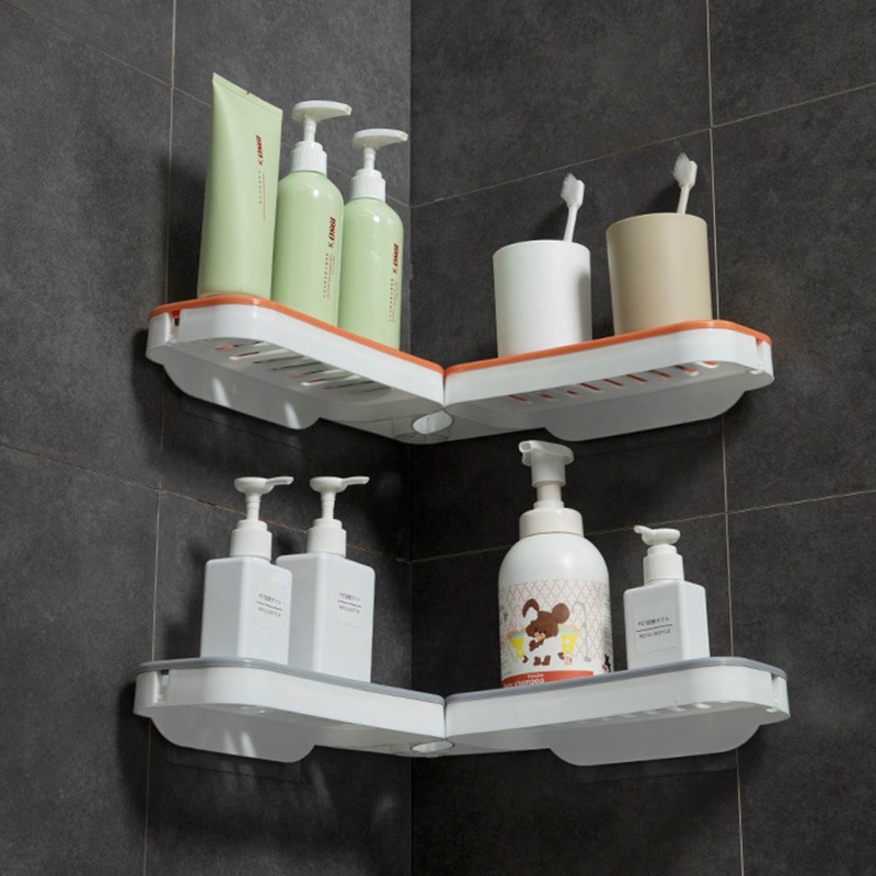 Giá Đỡ Để Đồ Dùng Nhà Tắm Gắn Góc Tường Không Cần Đục Lỗ Thoát Nước Tiện Dụng