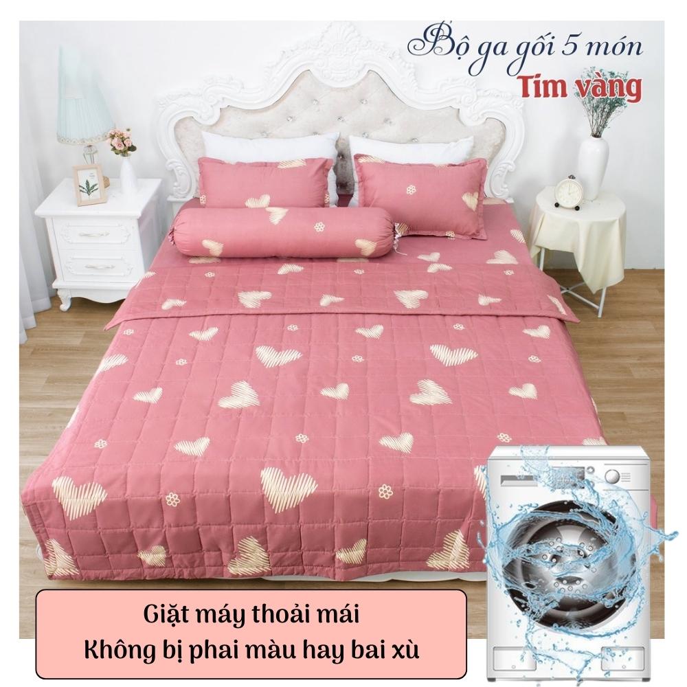 Bộ chăn ga gối đệm drap giường 5 món Otama Bedding cotton poly bộ ga giường caro đẹp cute hình thú hàn quốc cao cấp
