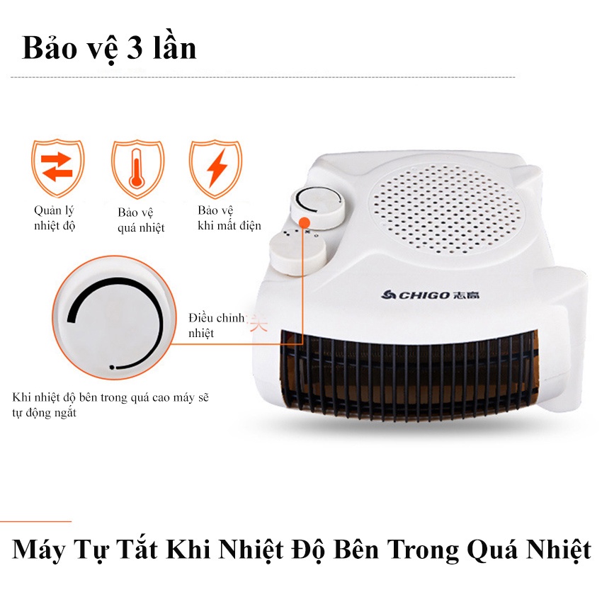 Quạt Sưởi Ấm 2 Chiều, Máy Sưởi Ấm Áp Mùa Đông Tiết Kiệm Điện , An Toàn, Toả Nhiệt Rộng(Bảo hành 1 năm)