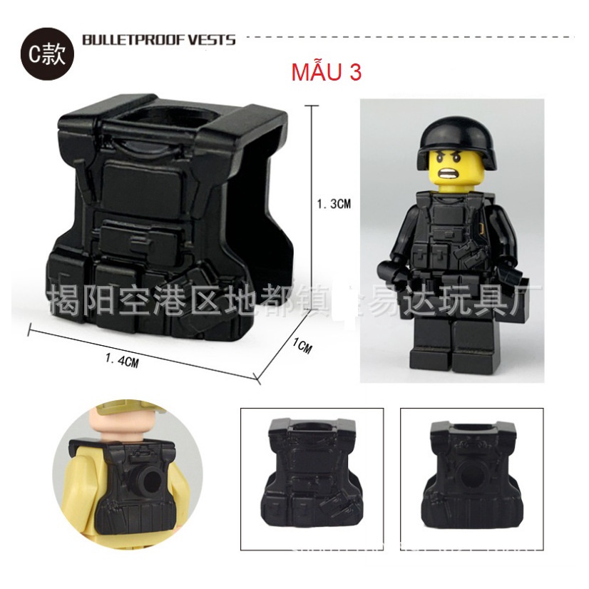 Đồ chơi lego swat , lego quân đội -COMBO 5 GIÁP CHIẾN ĐẤU ĐEN Swat