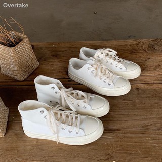 Giày thể thao vải canvas cổ cao / cổ thấp phong cách ulzzang Hàn Quốc 1970s xinh xắn cho nữ