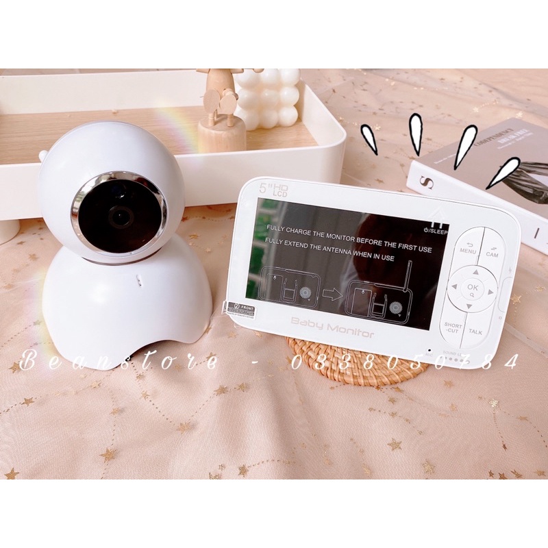 Máy báo khóc Corky Baby Monitor Pro 2022 MBK801- Camera giám sát bé yêu siêu rõ nét