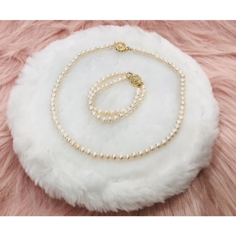 Bộ vòng cổ và lắc tay đôi 6ly