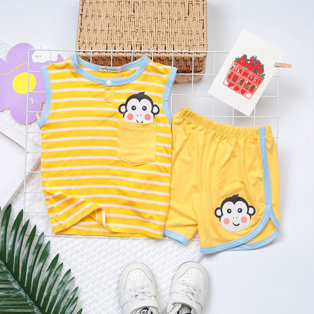 Bộ Sát Nách Thun Lạnh✨FREE SHIP✨Dể Thương Cho Bé Gái Bé Trai, Đủ Màu