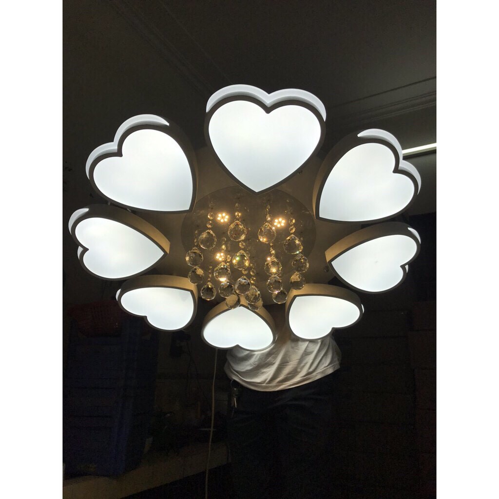 Đèn Ốp Trần Trang Trí - Đèn Trần Trang Trí Phòng Khách Gồm 3 Chế Độ Ánh Sáng Có Điều Khiển Từ Xa AB4