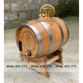 Thùng ngâm gỗ sồi dung tích thùng 10l.
