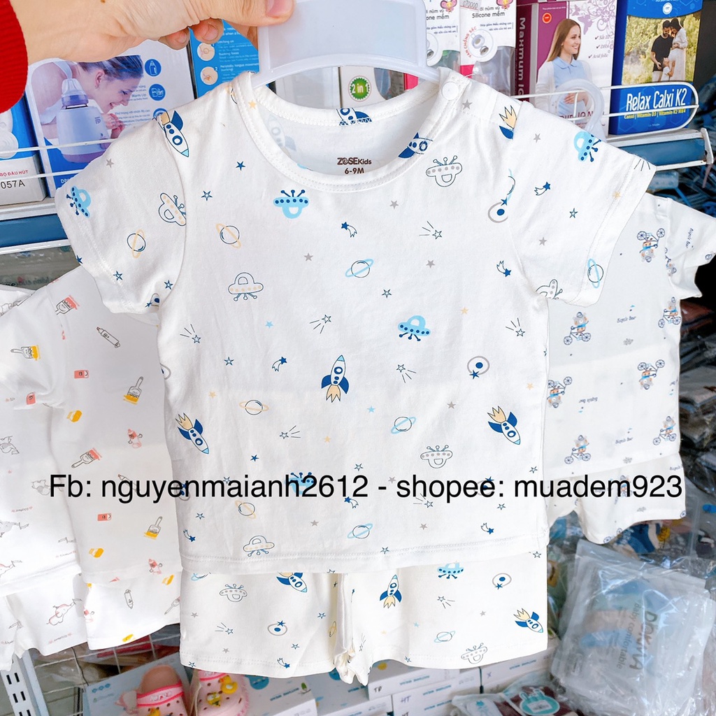 Bộ quần áo cộc tay cho bé hãng Zose kids