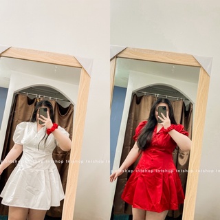 Đầm gấm xếp ly