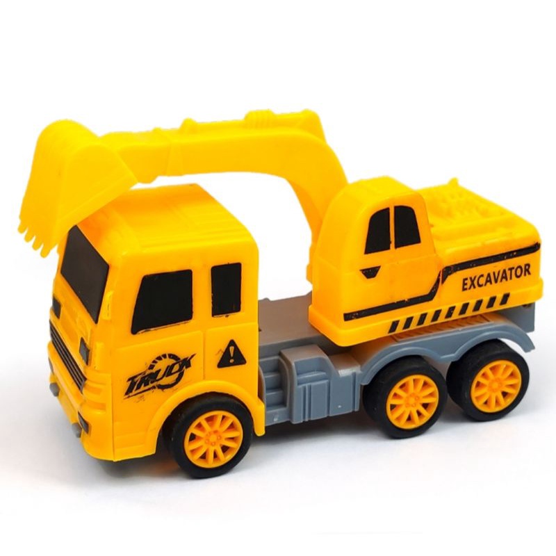 Bộ 4 xe oto máy xúc công trình chạy đà cho bé