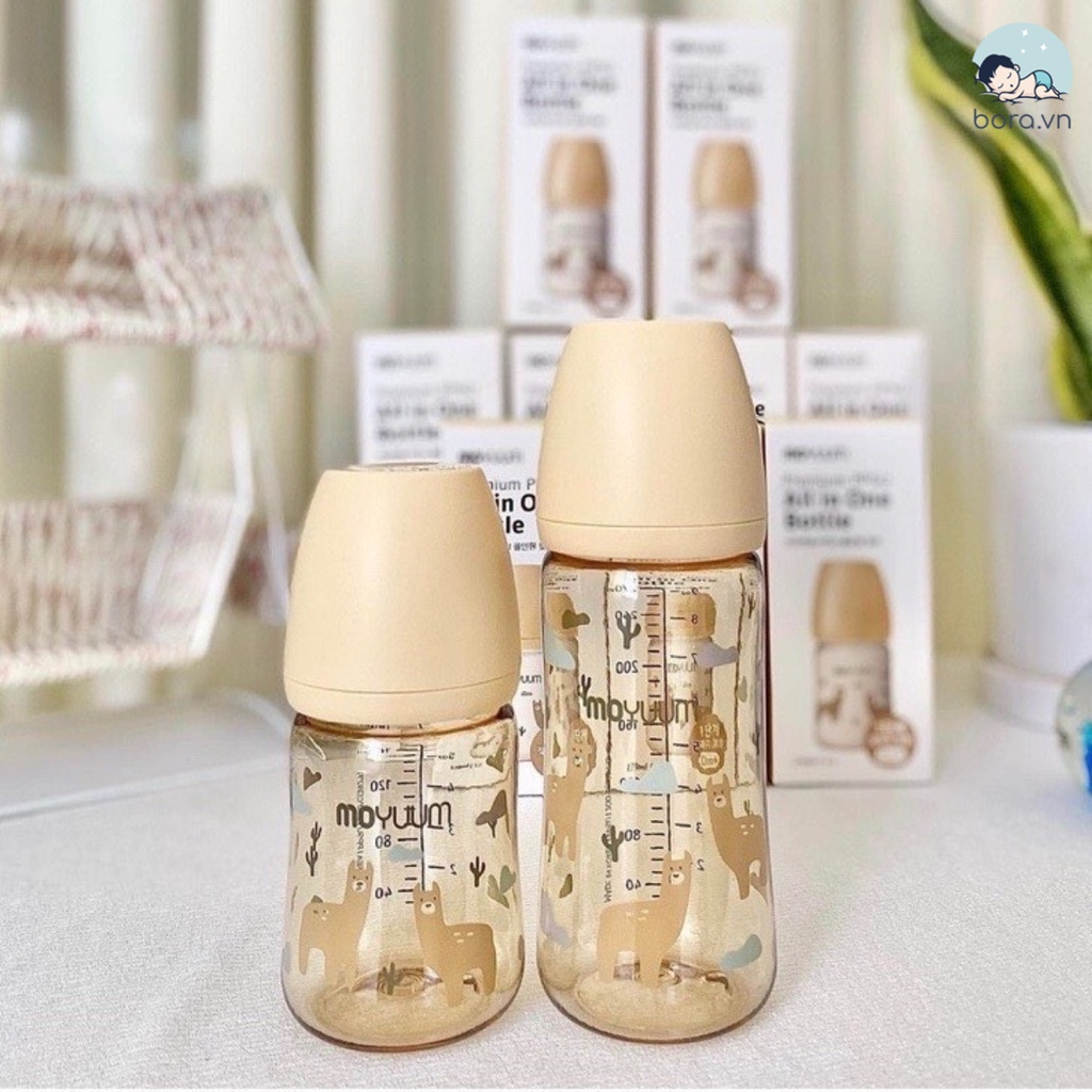 Bình sữa Moyuum Hàn Quốc họa tiết 170ml 270ml [Được chọn núm 1 - 4][Cam kết chính hãng]