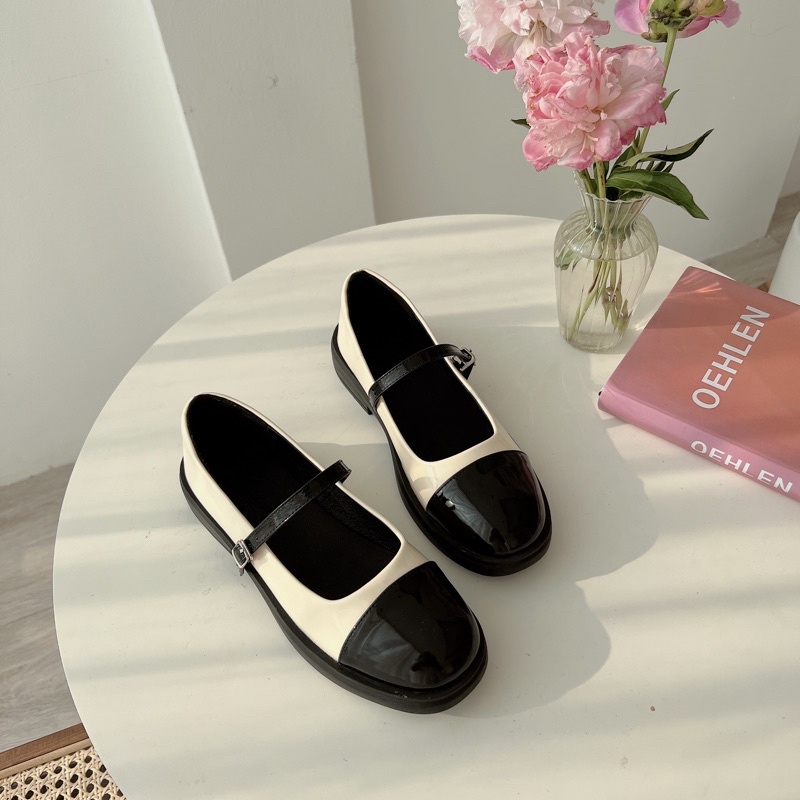 Giày Mary Jane 9029-20 da bóng đế 3.5cm- QCCC [ Wood shoes ]