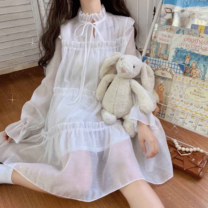 Váy babydoll công chúa trắng xếp tầng / mina’s house | BigBuy360 - bigbuy360.vn
