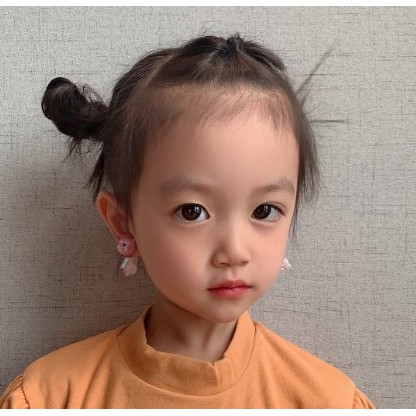 Khuyên Tai Dạng Kẹp Đính Ngọc Trai Diy Họa Tiết Hoạt Hình Đáng Yêu Cho Bé Gái