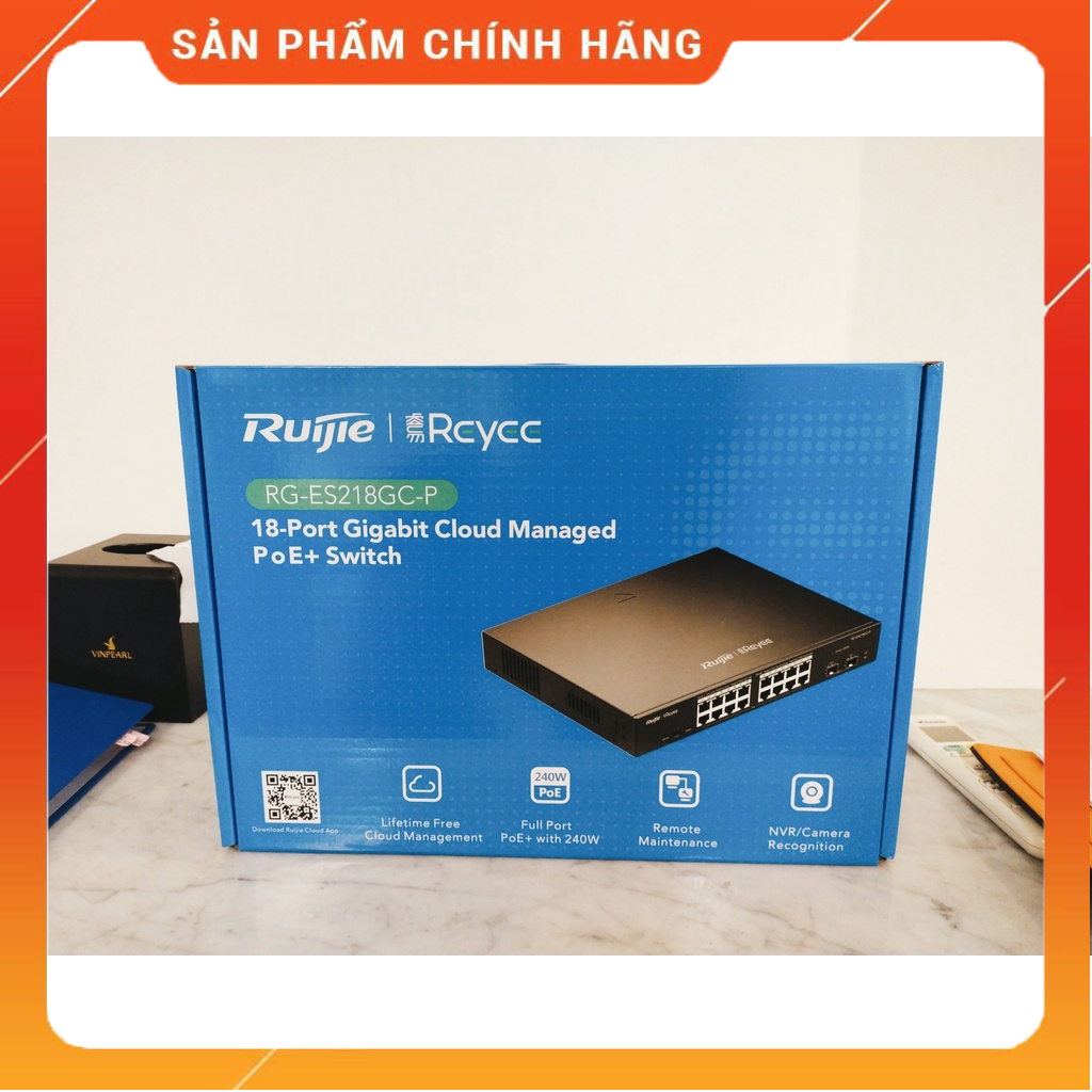 Switch Ruijie Reyee RG-ES218GC-P 18-Port Gigabit Smart POE - Hàng chính hãng