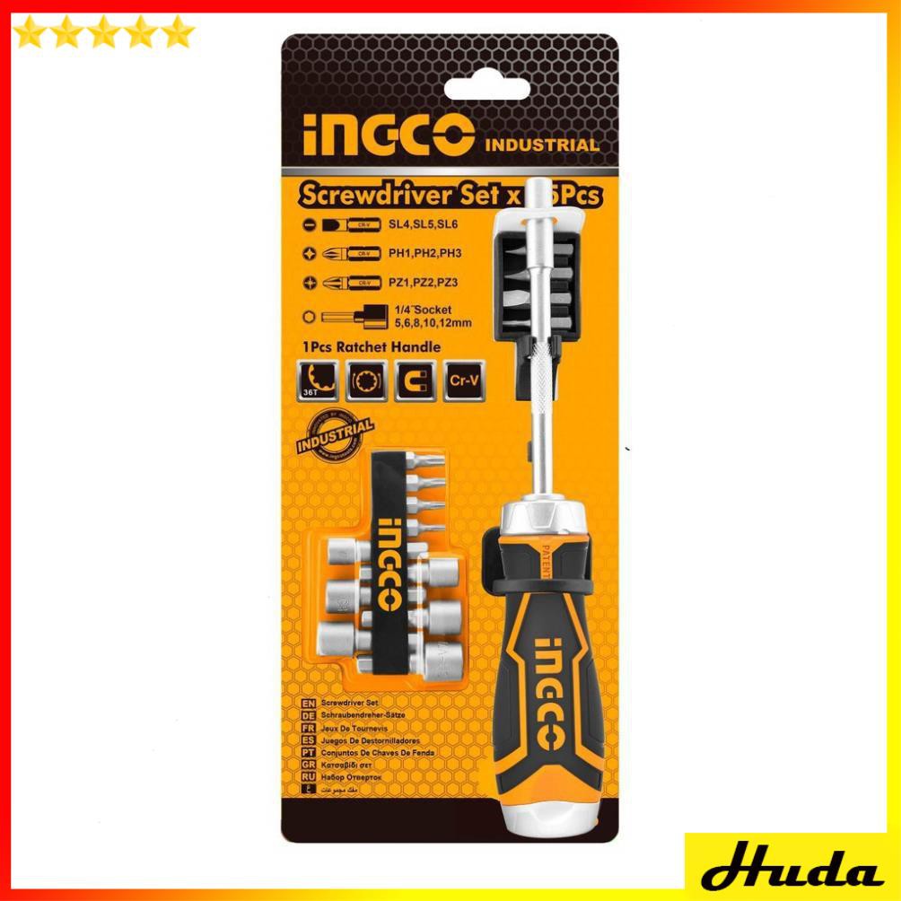 Bộ tuốc nơ vít đa năng 15 chi tiết INGCO AKISD1508  LKJ