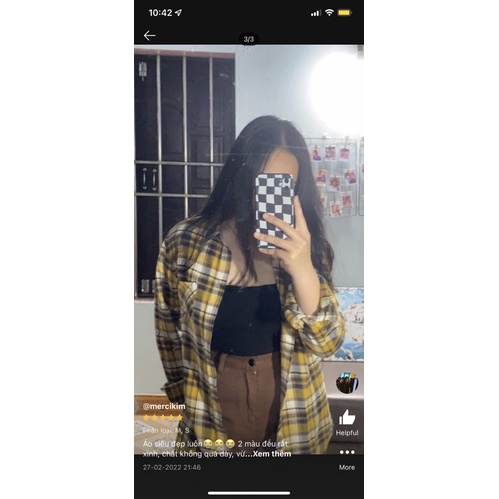 Áo sơ mi flannel 2hand sọc caro tay dài chuẩn Mỹ 🥰