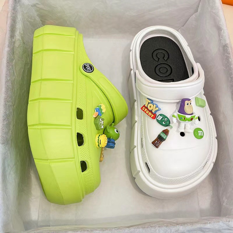 Dép bánh mì Cross nữ đế 5cm siêu nhẹ kèm Sticker dễ thương - dép nữ hot trend 2022