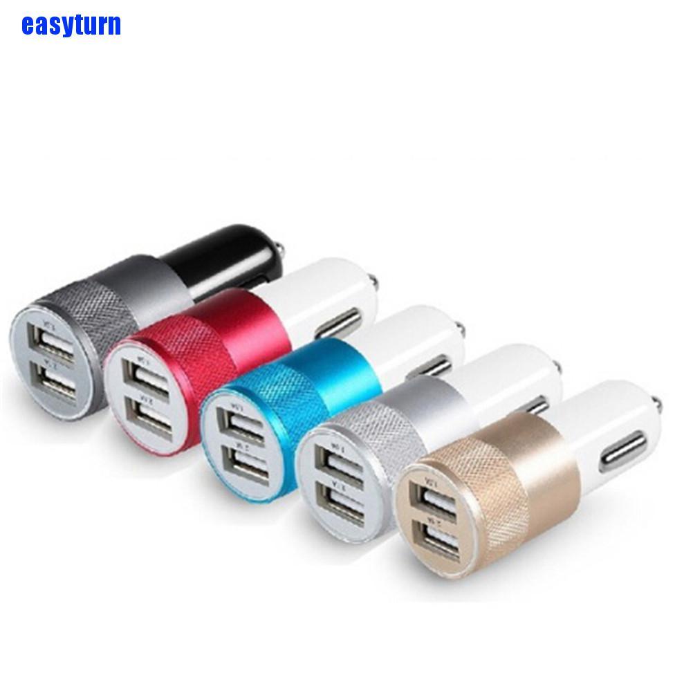 Củ sạc nhanh DC 3.1A 2 cổng USB cho điện thoại laptop trên xe hơi