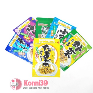 Rong biển rắc cơm Nhật Bản URASHIMA Nori nhiều vị: cá ngừ, tôm, rong biển, rau củ, cá cơm, trứng