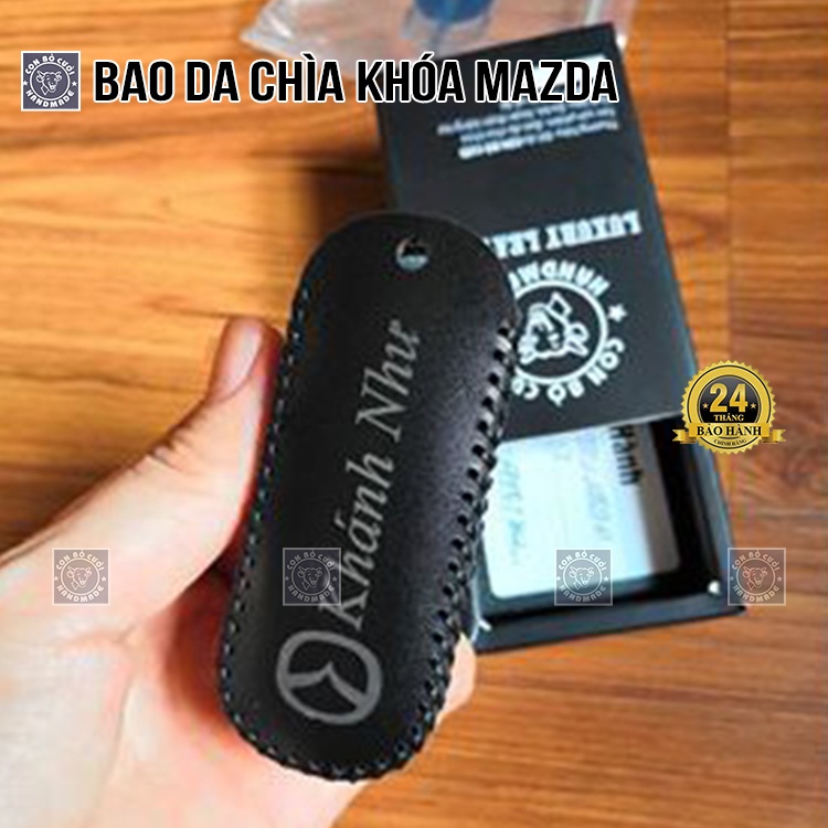 Bao da chìa khóa ô tô ốp chìa khóa cx5 mazda 2 mazda 3 mazda 6 cx8 3 nút da bò nhập khẩu may tay bảo hành 2 năm