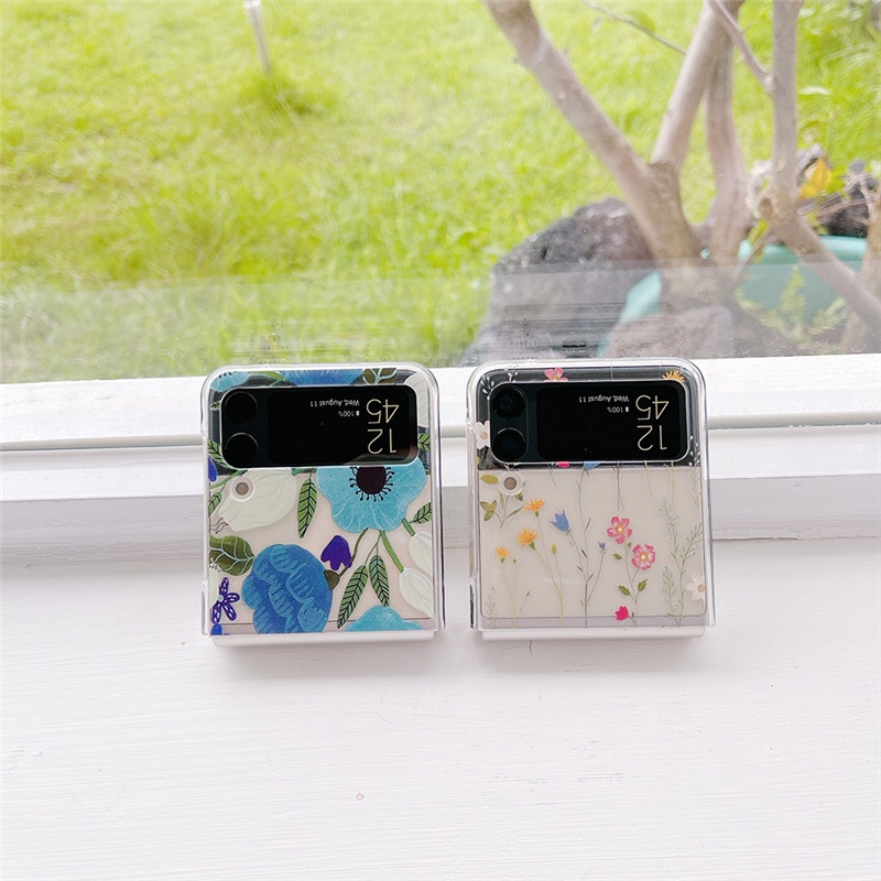 Ốp Điện Thoại Trong Suốt Chống Sốc Họa Tiết Hoa Dễ Thương Cho Samsung Galaxy Z Flip 4 Z Flip 3 5G Z Flip 4 Zflip3 Z Flip 3