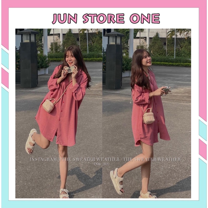 Váy Sơ Mi Nữ Cao Cấp from rộng dáng Suông kẻ đuôi tôm, Đầm nữ xinh dáng dài mặc đi chơi phong cách Hàn Quốc 2022