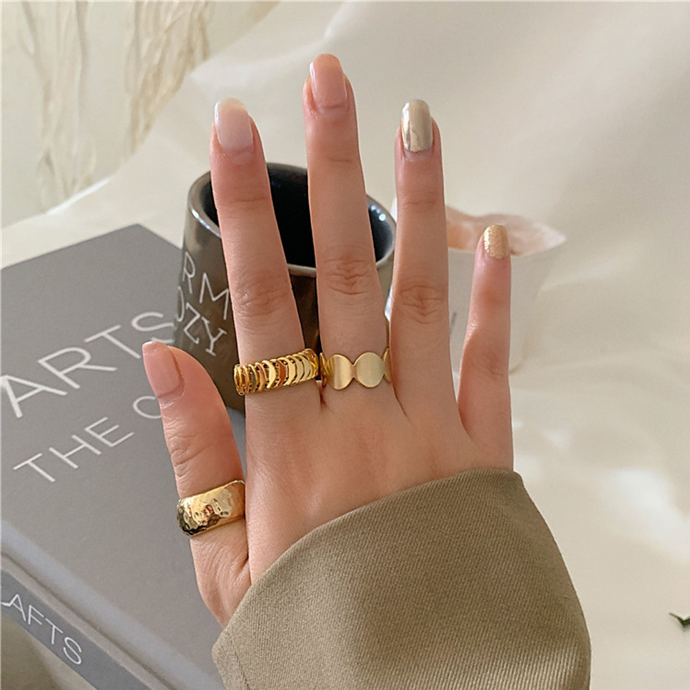 Nhẫn đeo tay kim loại thời trang phong cách Hàn Quốc dành cho nữ